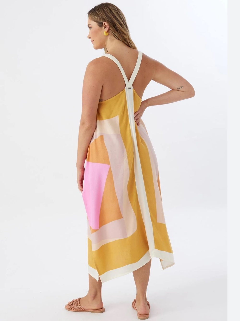 O’Neill Miranda White Multi Geometric Print Midi Dress - Picture 7 of 12